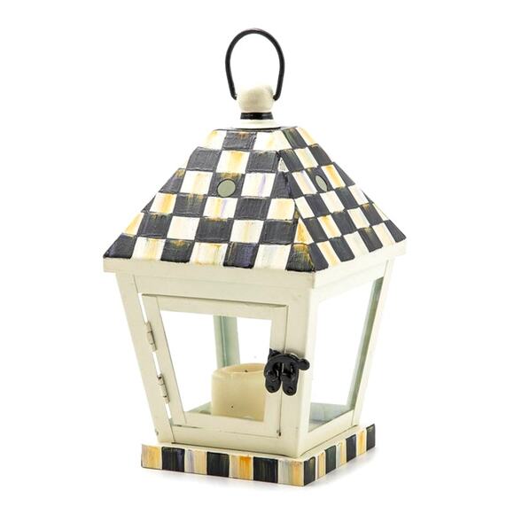 Brand New Mackenzie-Childs Courtly Check Small Lantern - Picture 1 of 4